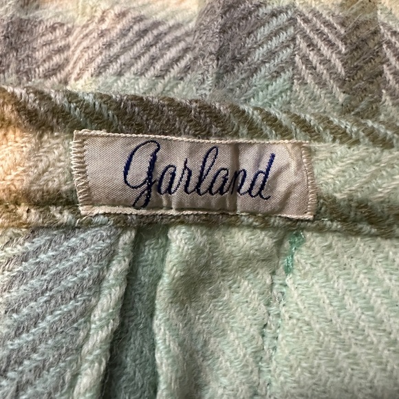 Vintage Garland 1970s? Blue Gray Plaid Box Pleated Wool Circle Skirt Small - Picture 16 of 16